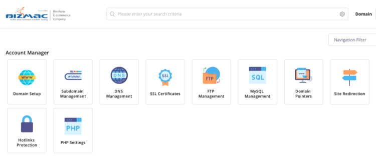 Nhóm Account Manager trong menu DirectAdmin với mục FTP Management
